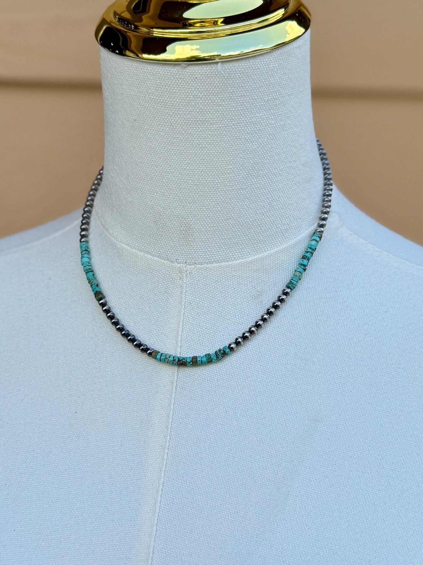 {Austin} Kingman Silver Bead Necklace - Cowgirls & City Chics