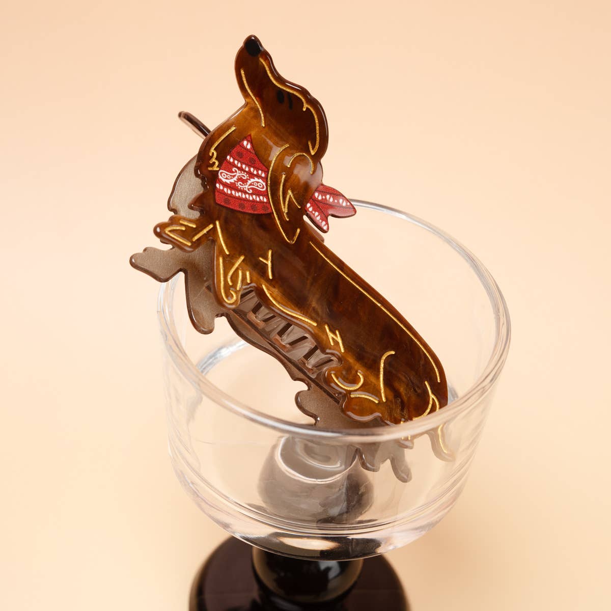 Bandana Dachshund Hair Claw Clip