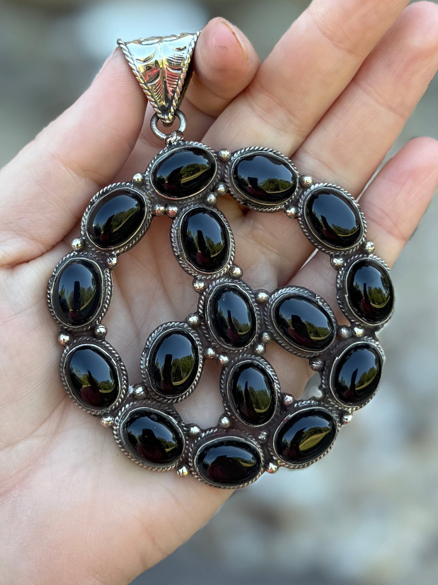 Black Onyx Peace Sign Pendent - Cowgirls & City Chics