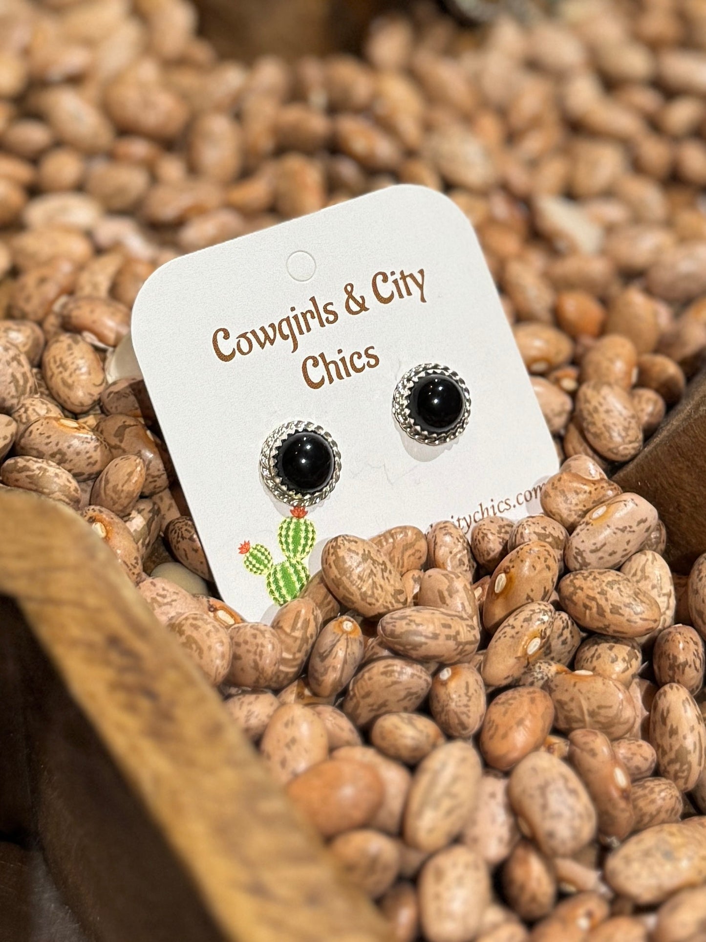 Black Onyx Stud Earrings - Cowgirls & City Chics