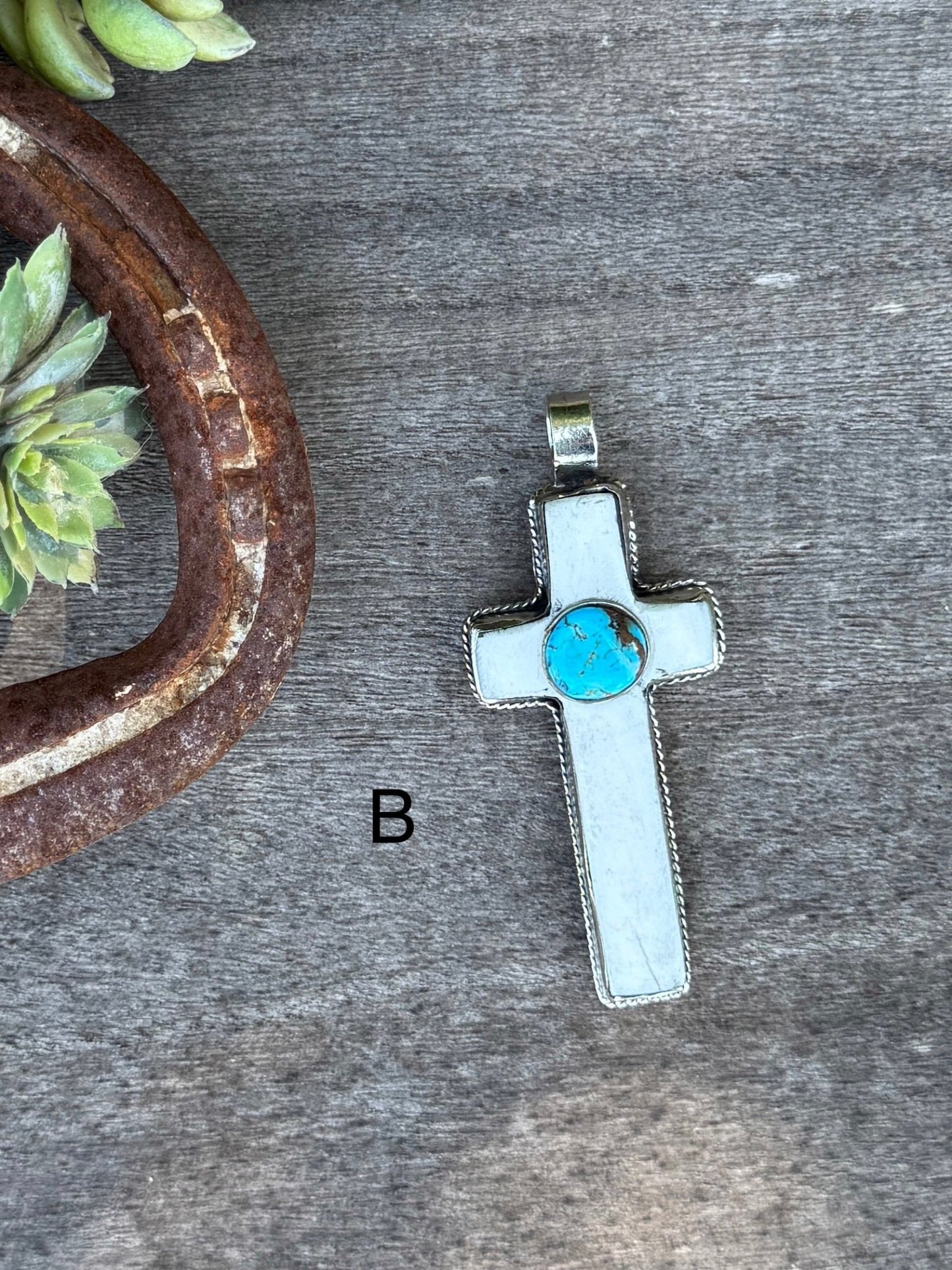 Bone Cross Turquoise Pendent - Cowgirls & City Chics