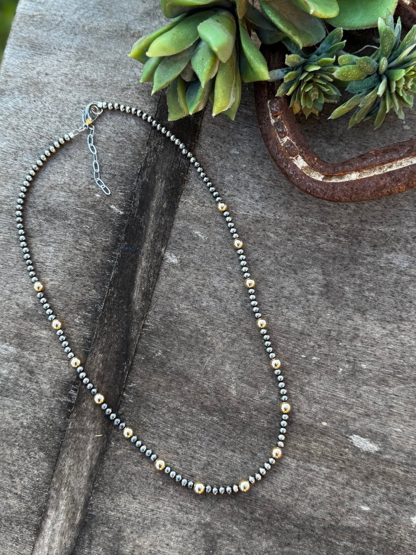 {Charlie} Faux Pearl & Gold Layered Necklace - Cowgirls & City Chics