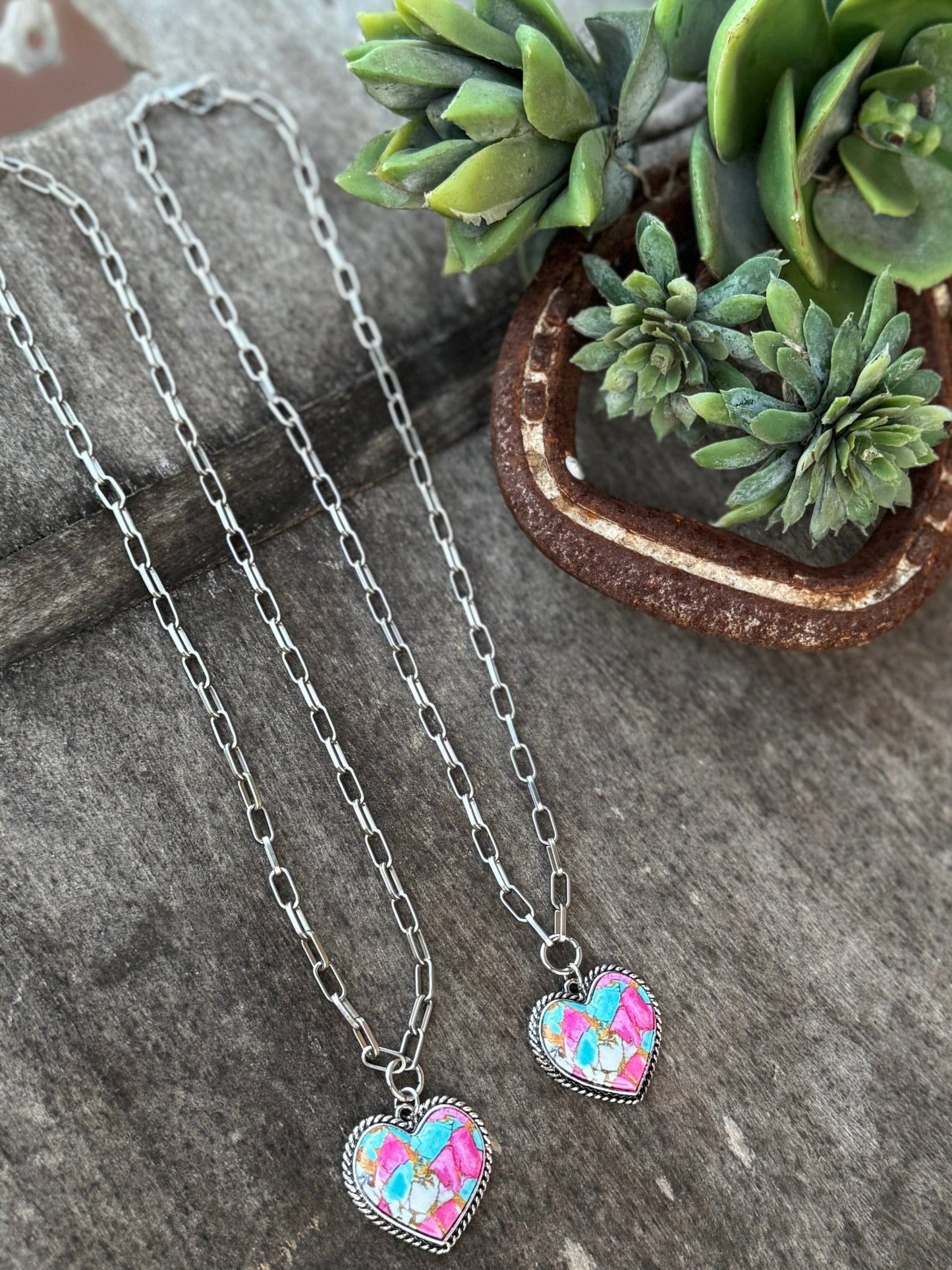 Cotton Candy Heart Necklace - Cowgirls & City Chics