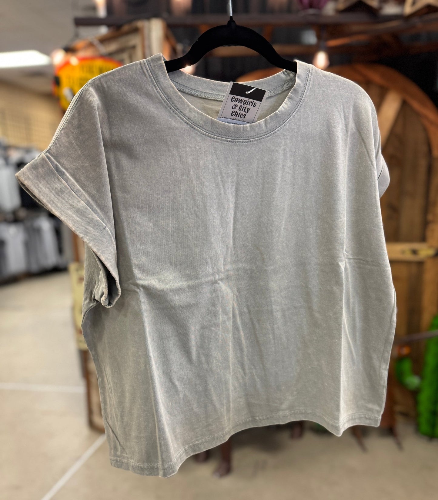 {Everyday} Sleet Washed Cuffed Tee - Cowgirls & City Chics