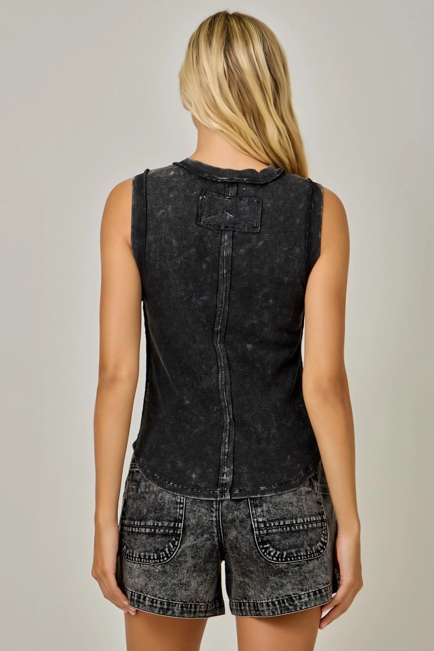 Exposed Seam Ribbed Tank - Cowgirls & City Chics