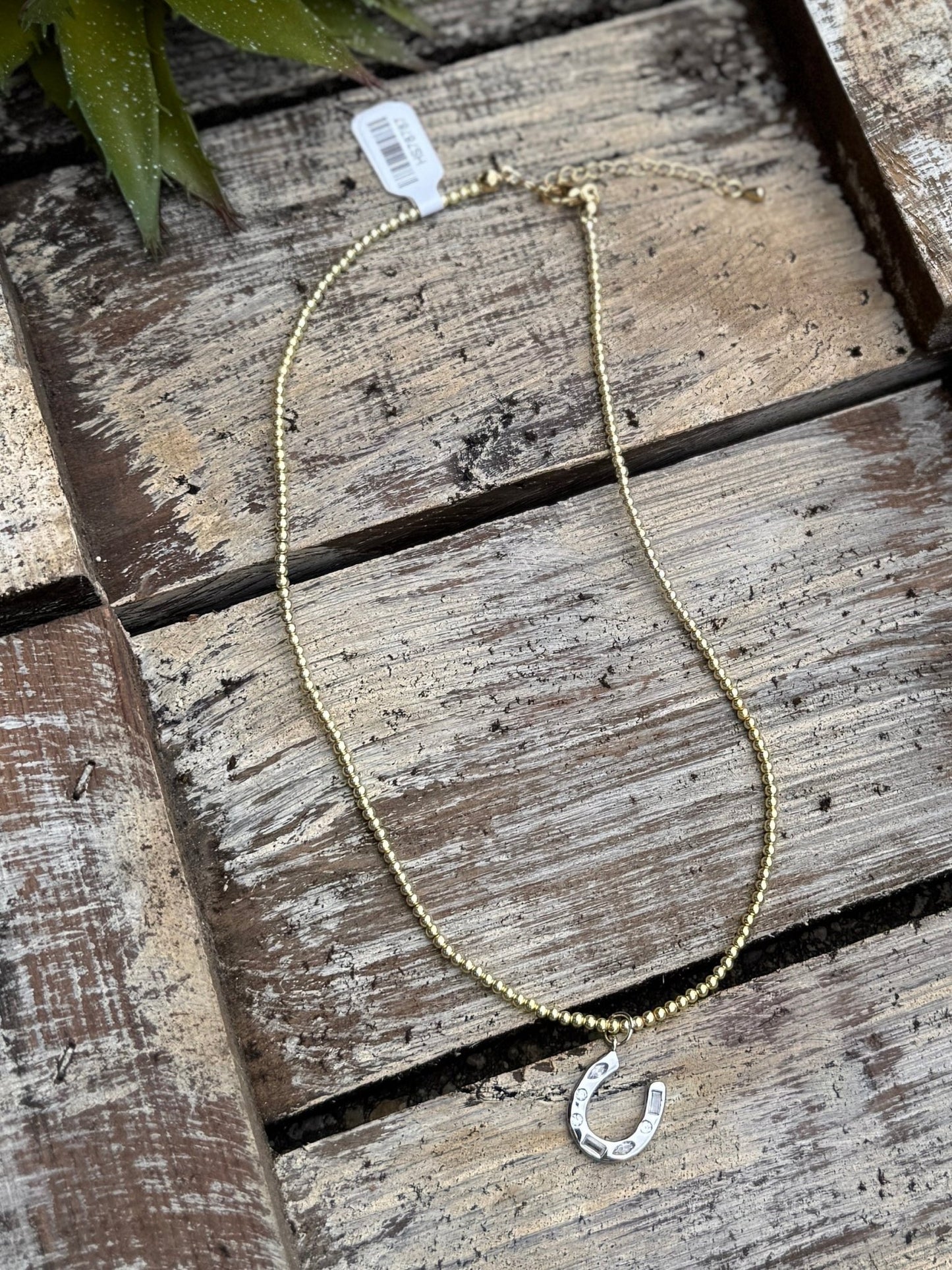 {Fancy Cowgirls} Gold & Silver Horseshoe Necklace - Cowgirls & City Chics