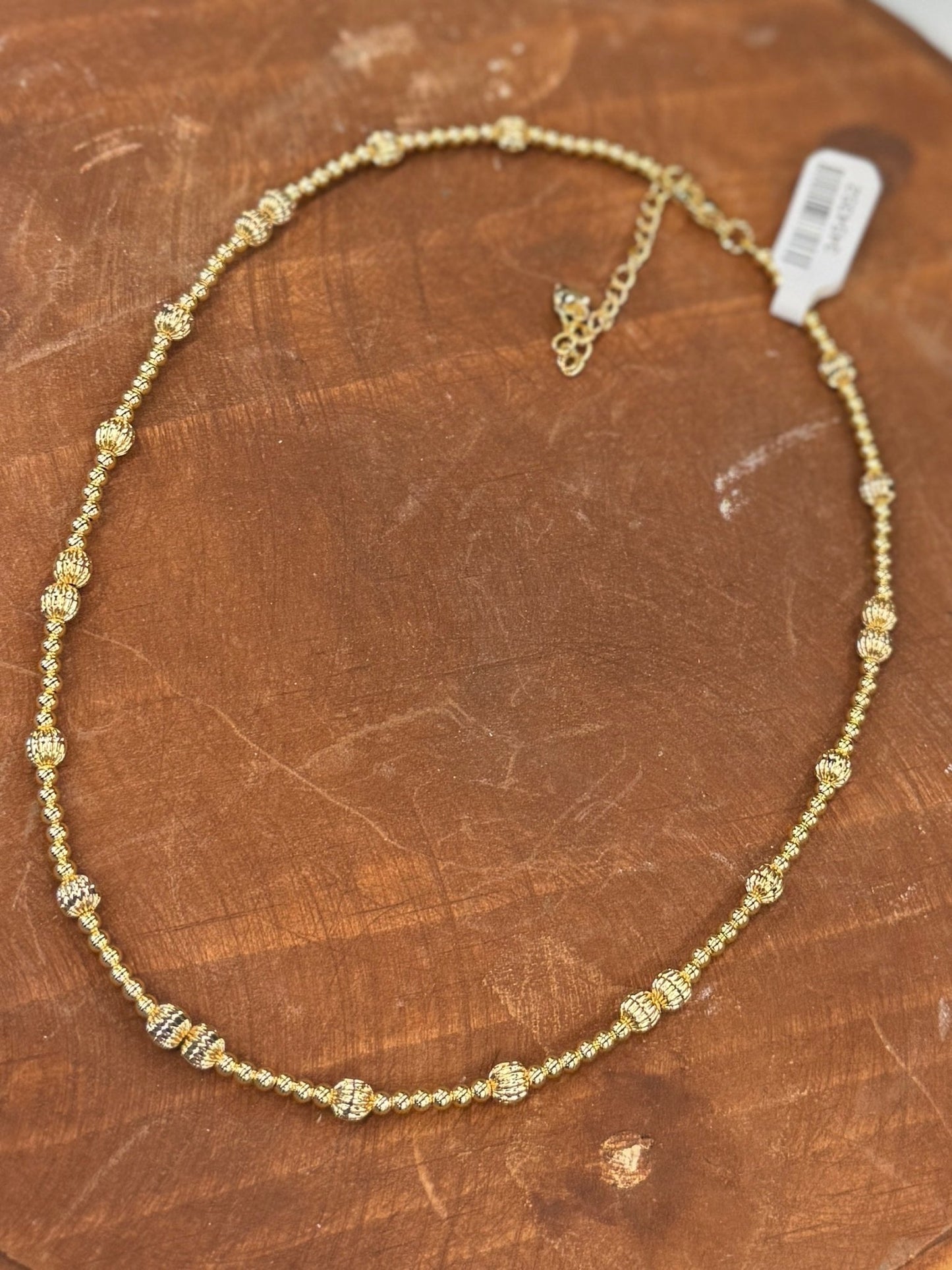 Fluted Gold Beaded Necklace - Cowgirls & City Chics