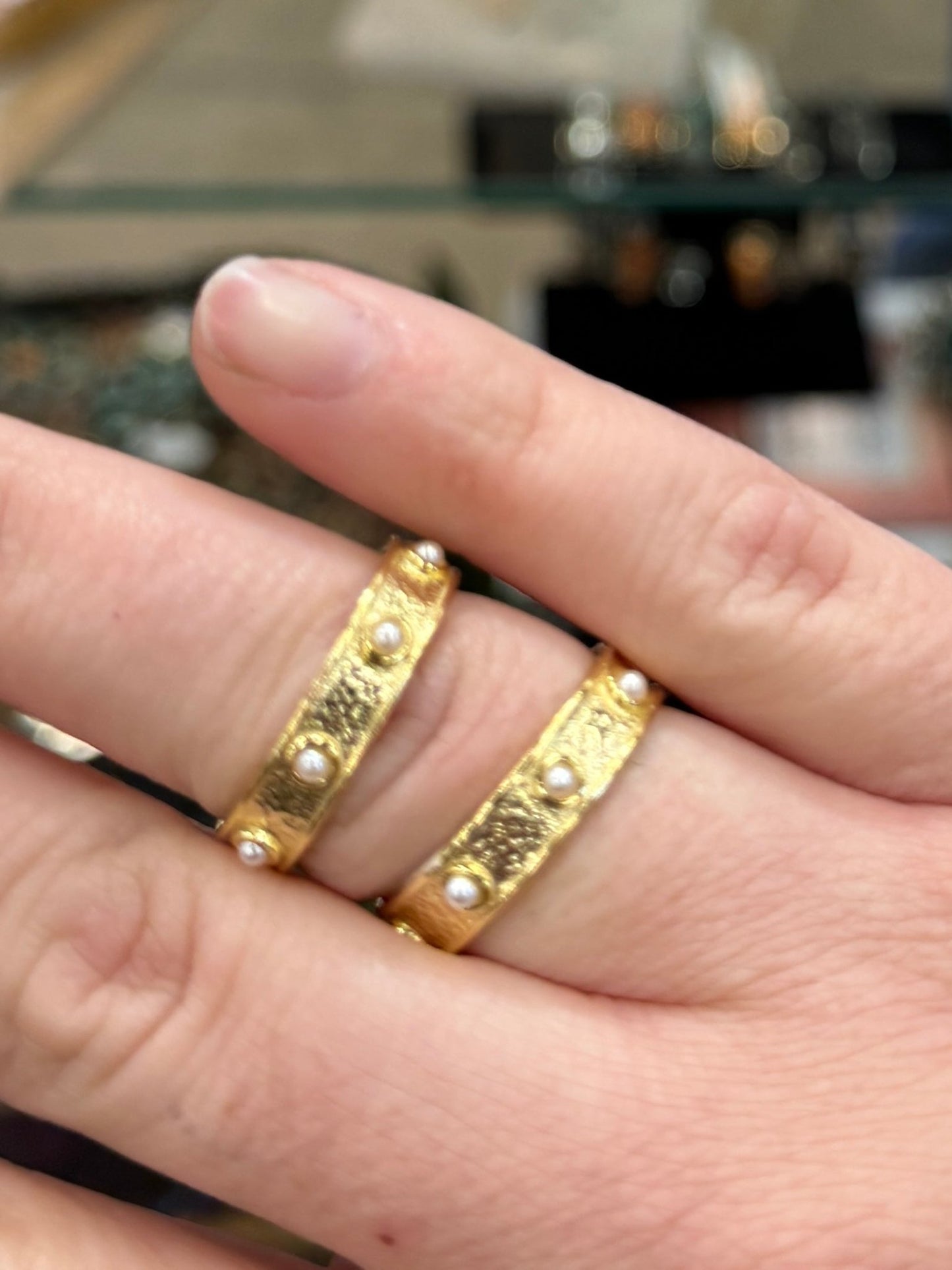 Gold & Pearl Band Ring - Cowgirls & City Chics