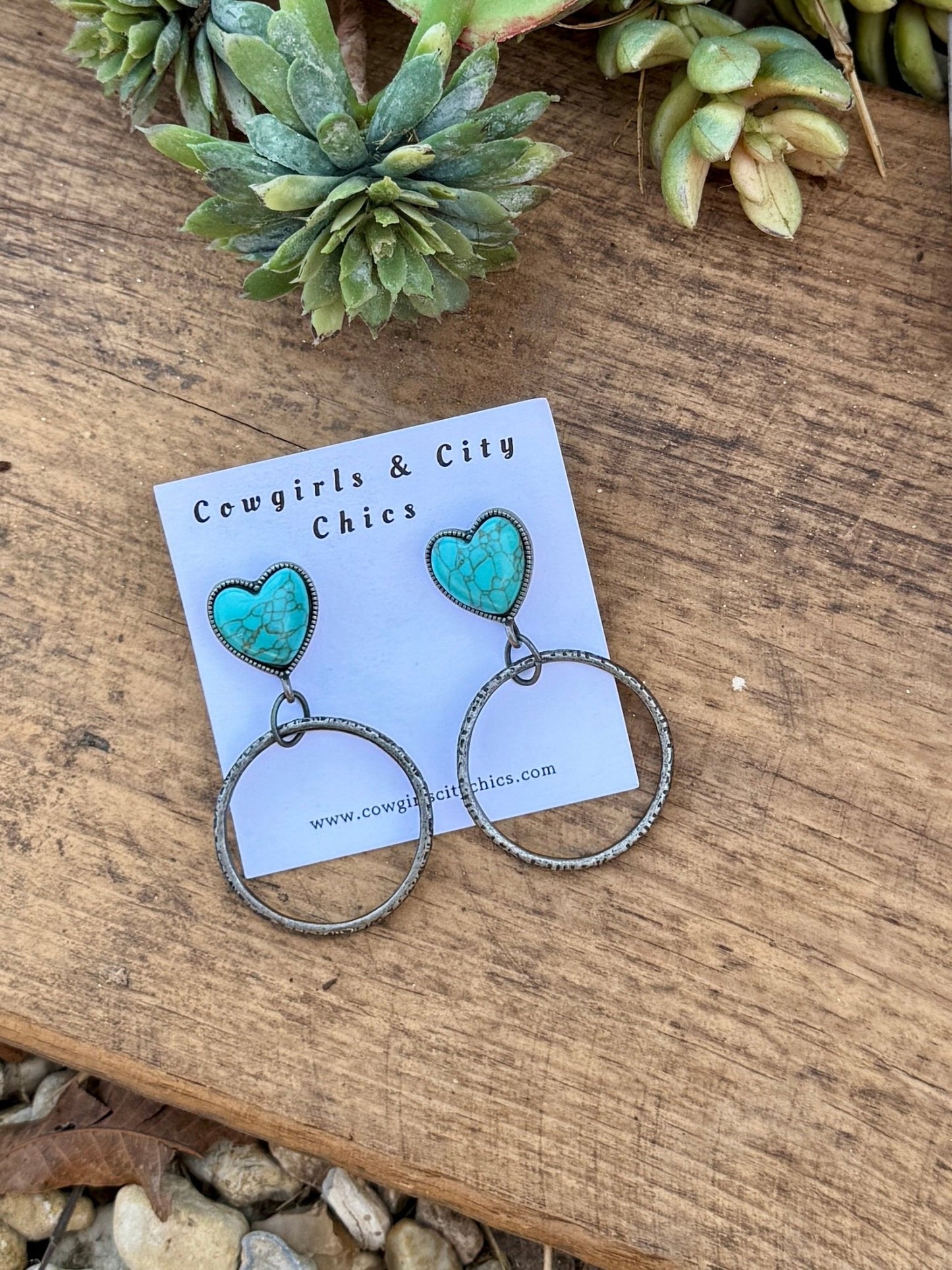 Heart Hoop Earrings - Cowgirls & City Chics