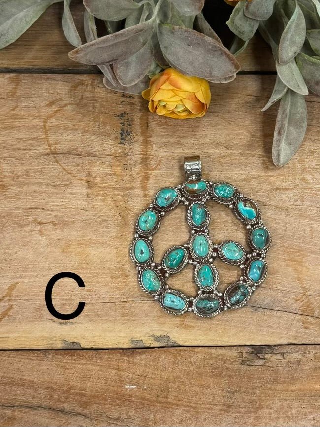 Kingman Peace Sign Pendent - Cowgirls & City Chics
