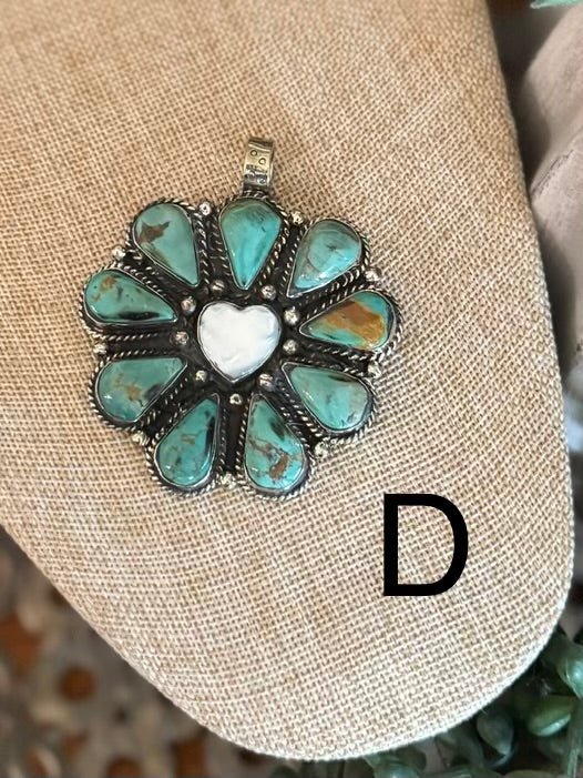 Kingman & Pearl Heart Pendent - Cowgirls & City Chics