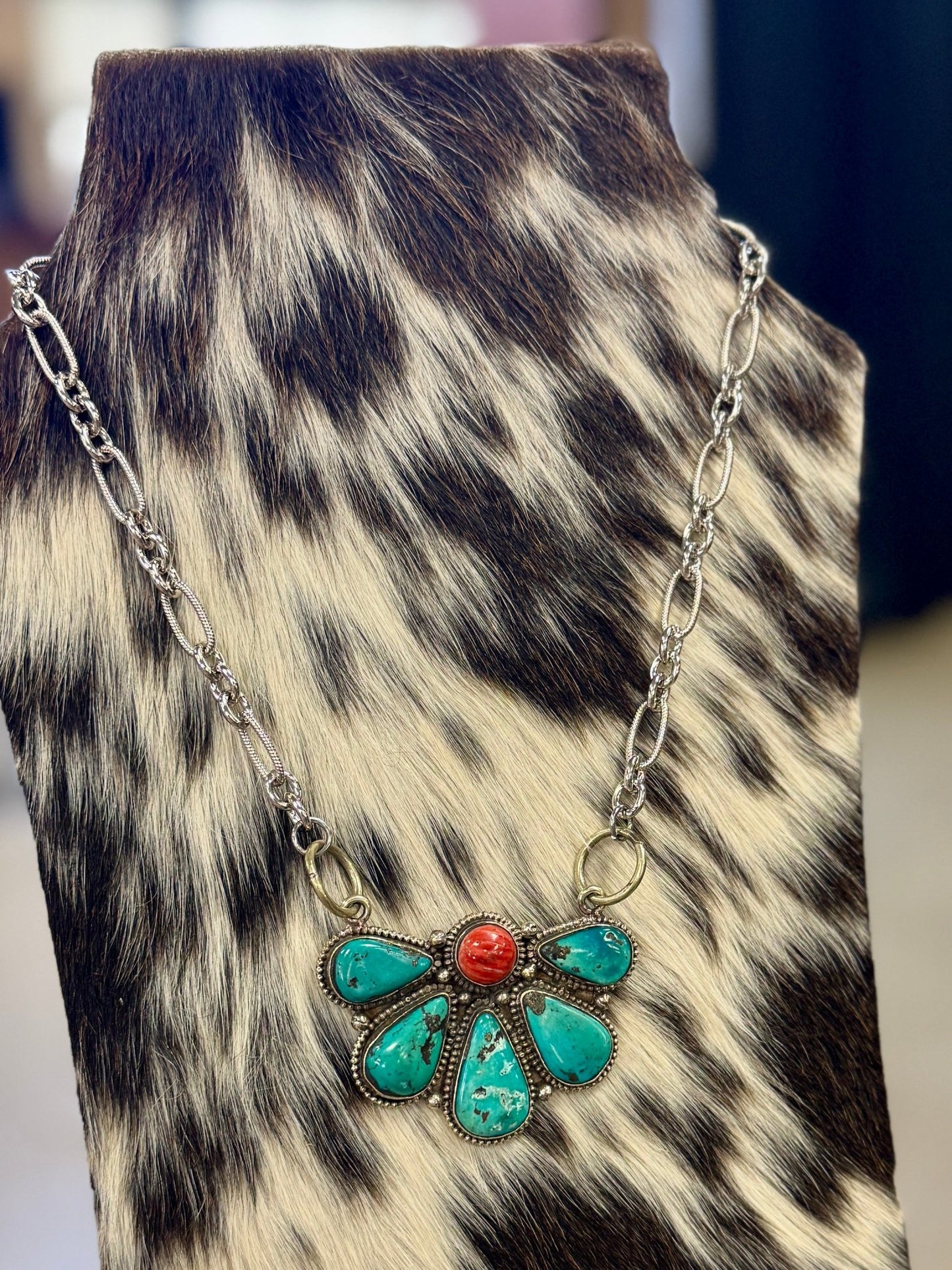 Kingman & Spiny Cluster Pendent Necklace - Cowgirls & City Chics