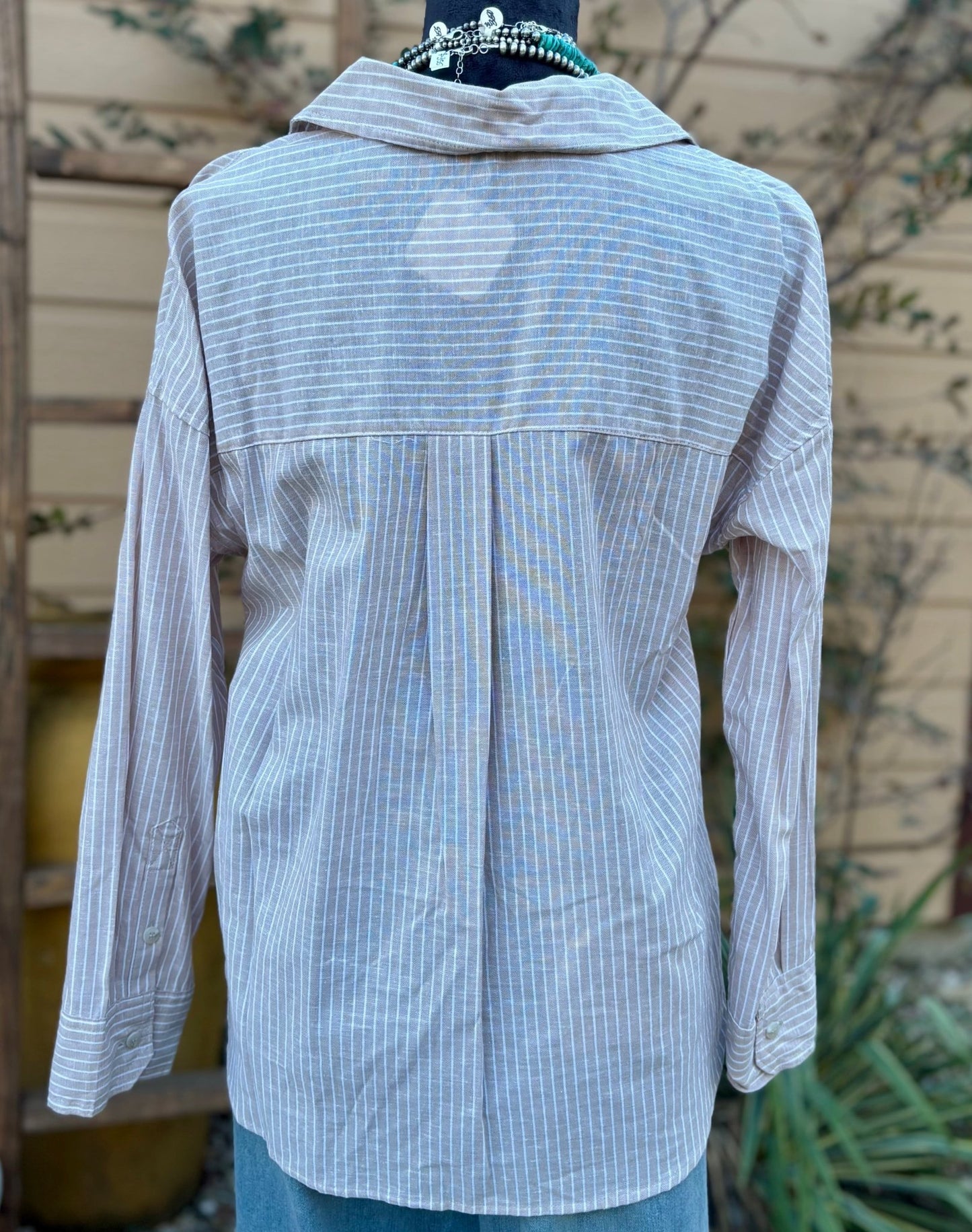 Mocha Stripe Long Sleeve Top - Cowgirls & City Chics