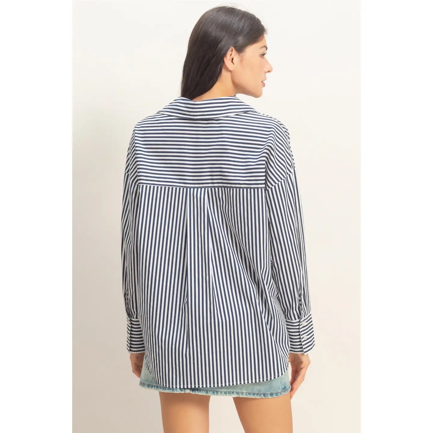 Navy Stripe Long Sleeve Top - Cowgirls & City Chics