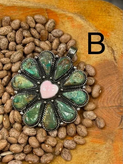 Pink Conch Heart Cluster Pendent - Cowgirls & City Chics