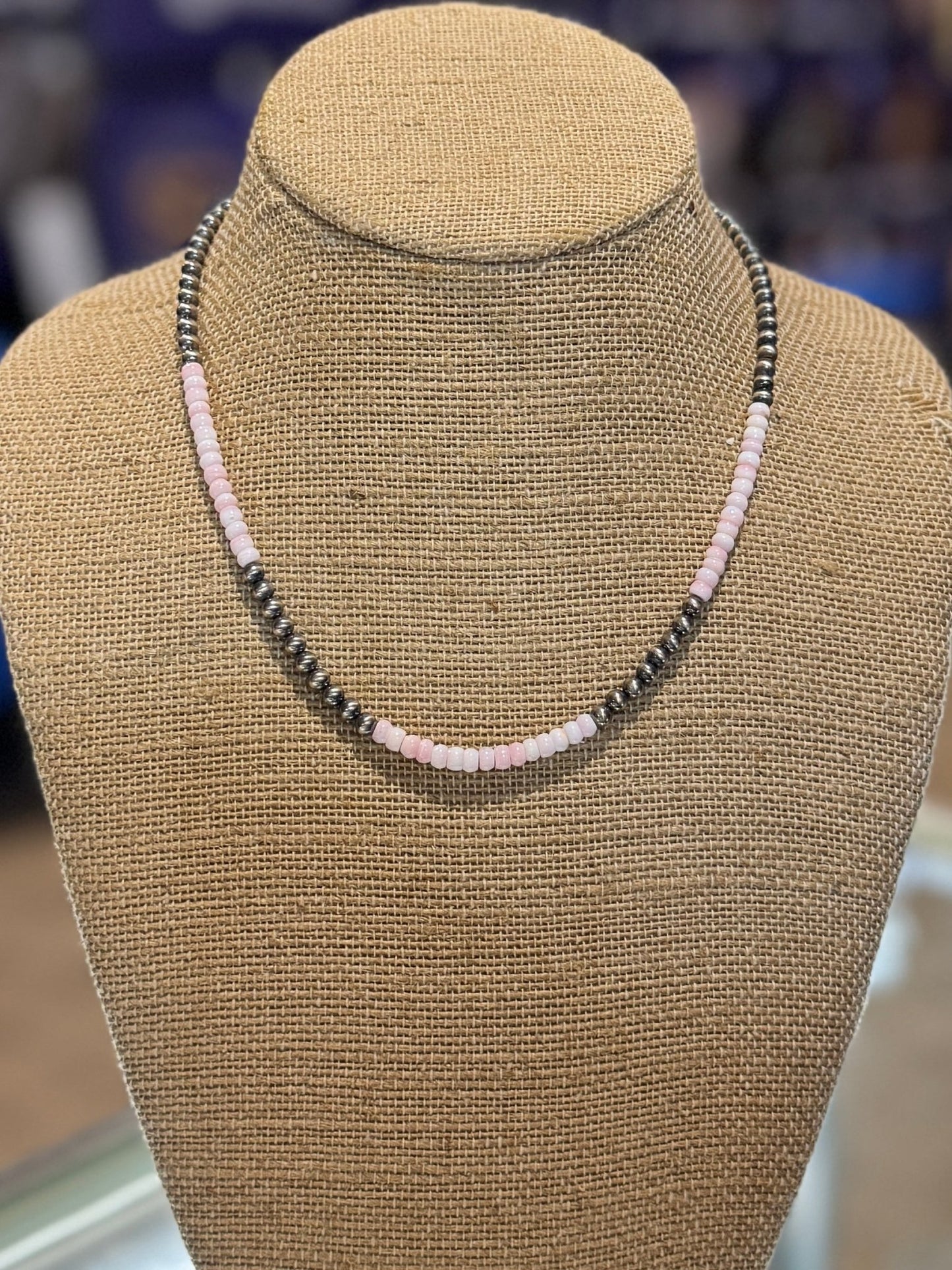 Pink Conch Silver Bead Necklace - Cowgirls & City Chics