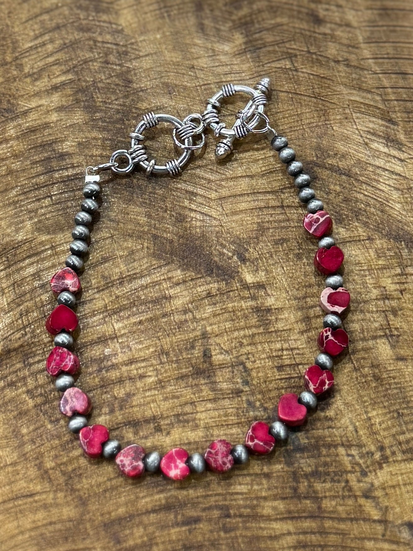 Red Heart Stone Bracelet - Cowgirls & City Chics