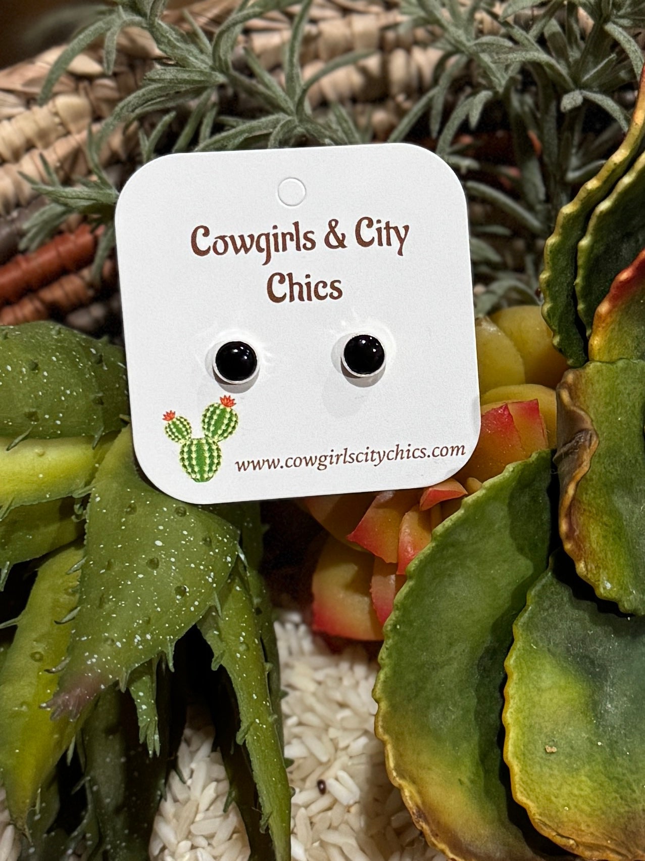 Small Black Onyx Studs - Cowgirls & City Chics