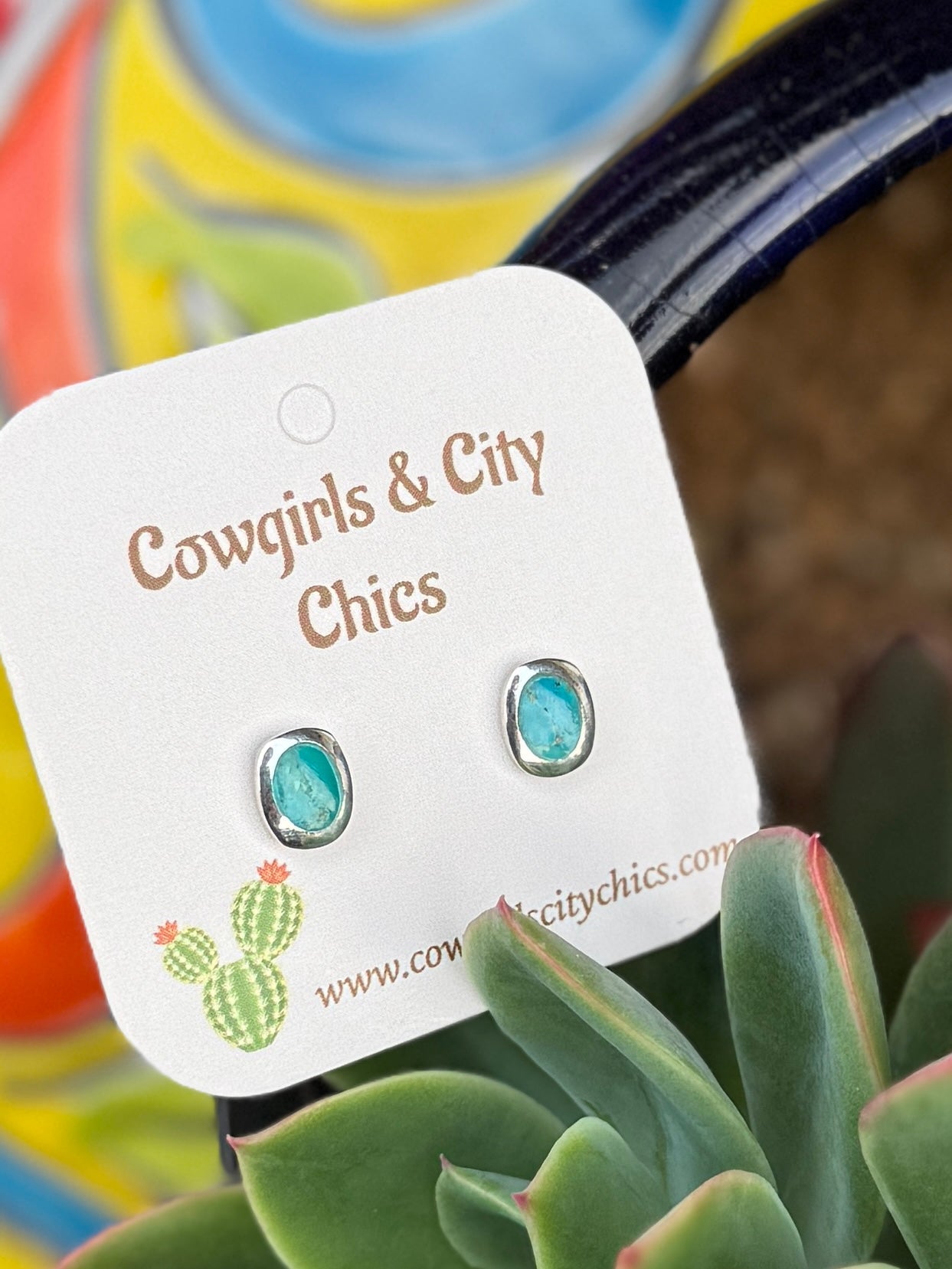 Small Kingman Oval Studs - Cowgirls & City Chics