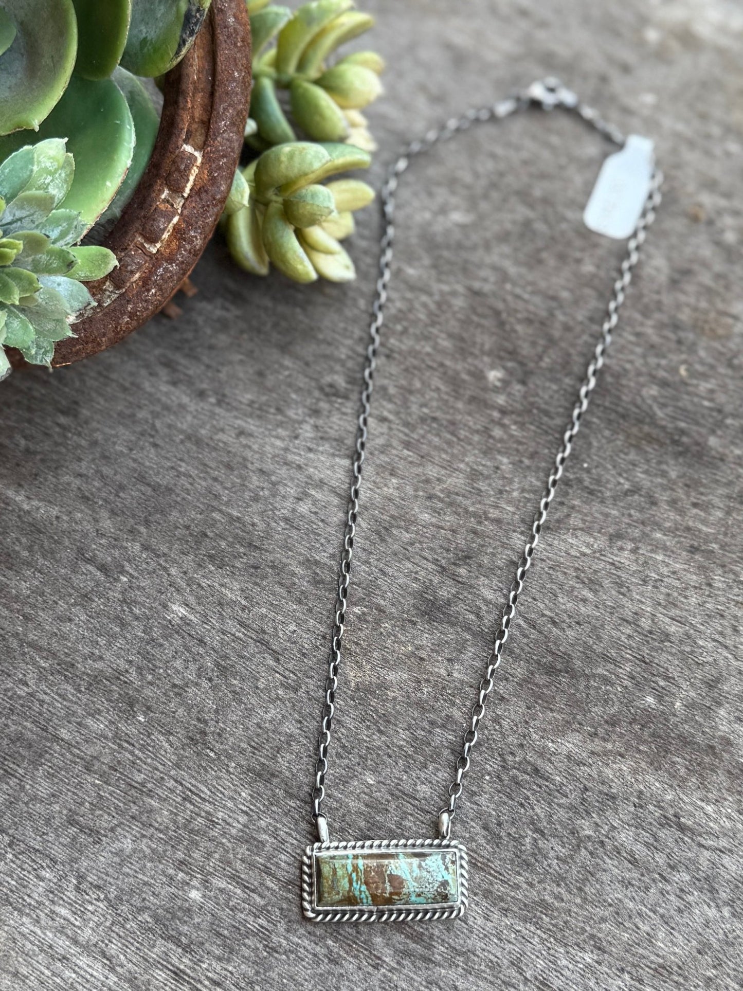 {Tiger} Kingman Bar Silver Necklace - Cowgirls & City Chics