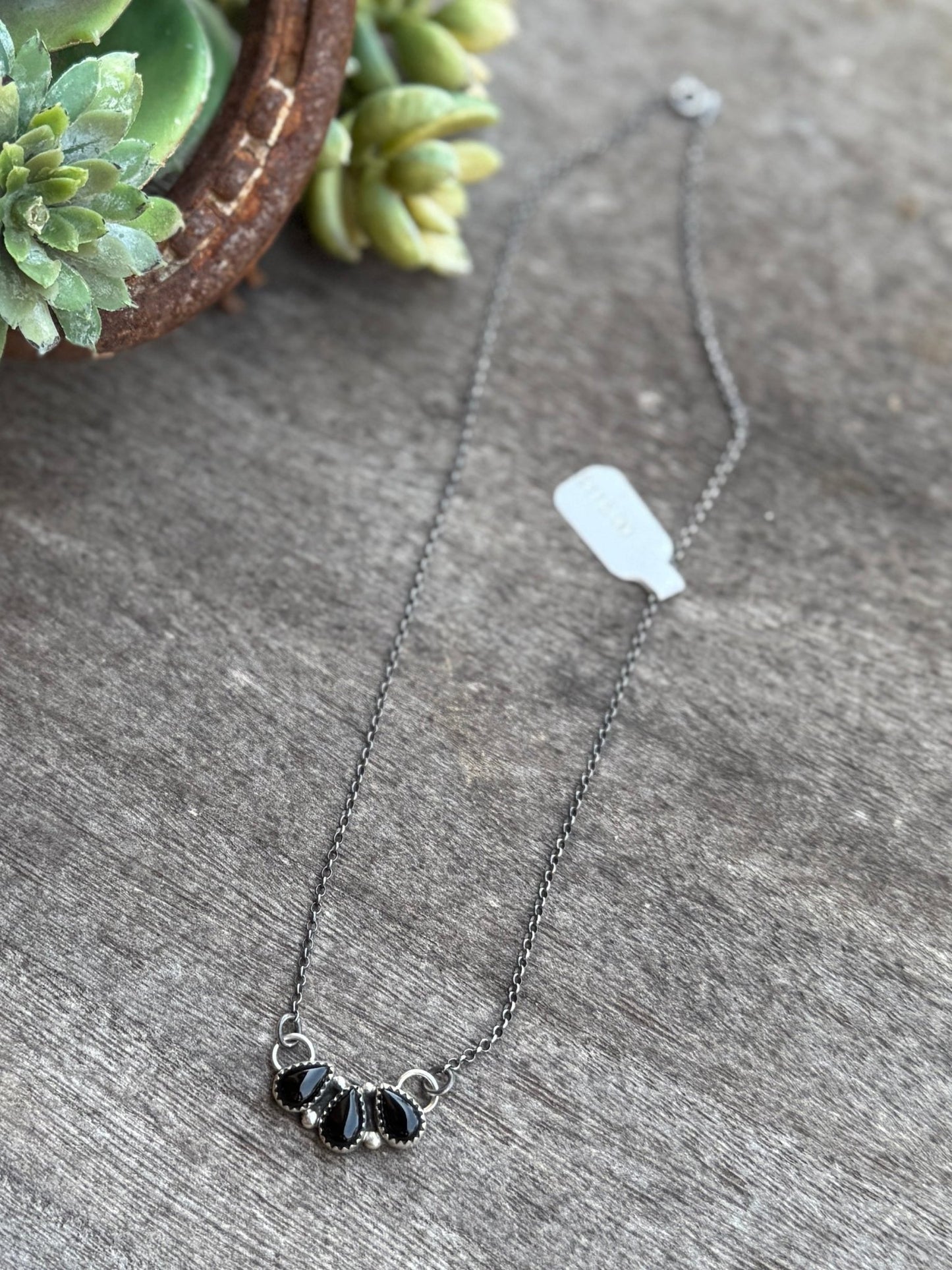 Triple Drop Black Onyx Necklace - Cowgirls & City Chics