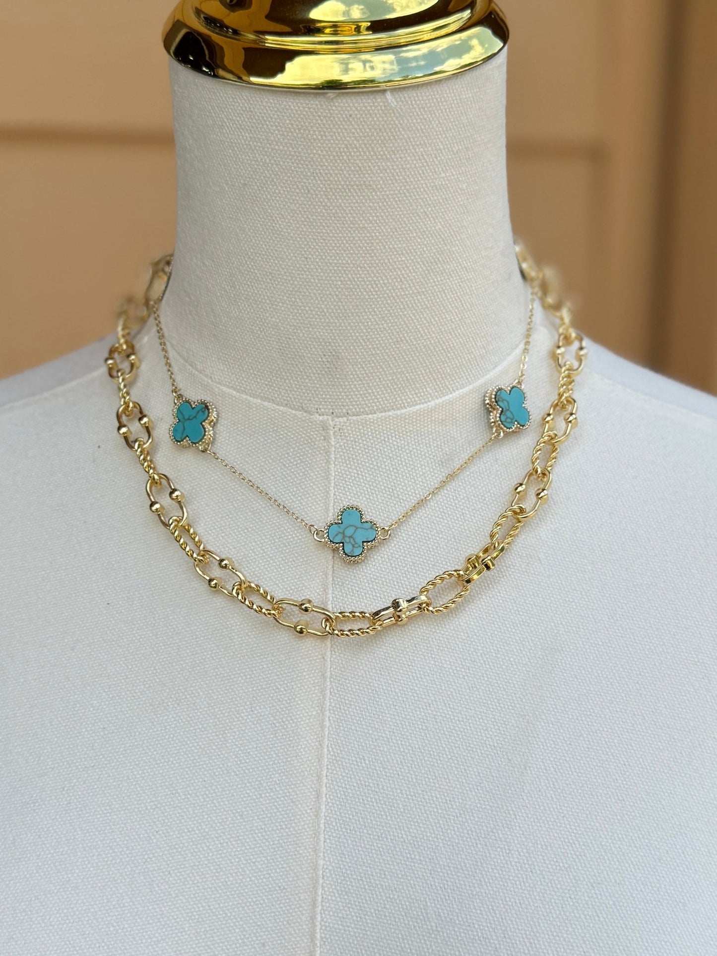 Turquoise Gold {Boujee} Necklace - Cowgirls & City Chics