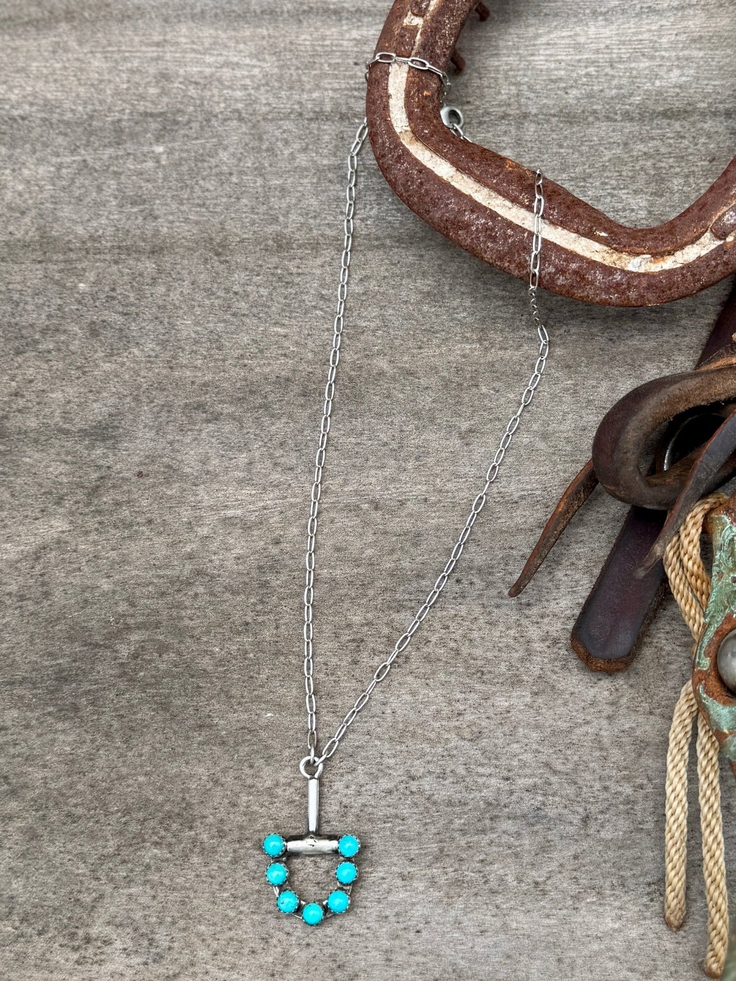 Turquoise Silver Bit Necklace - Cowgirls & City Chics