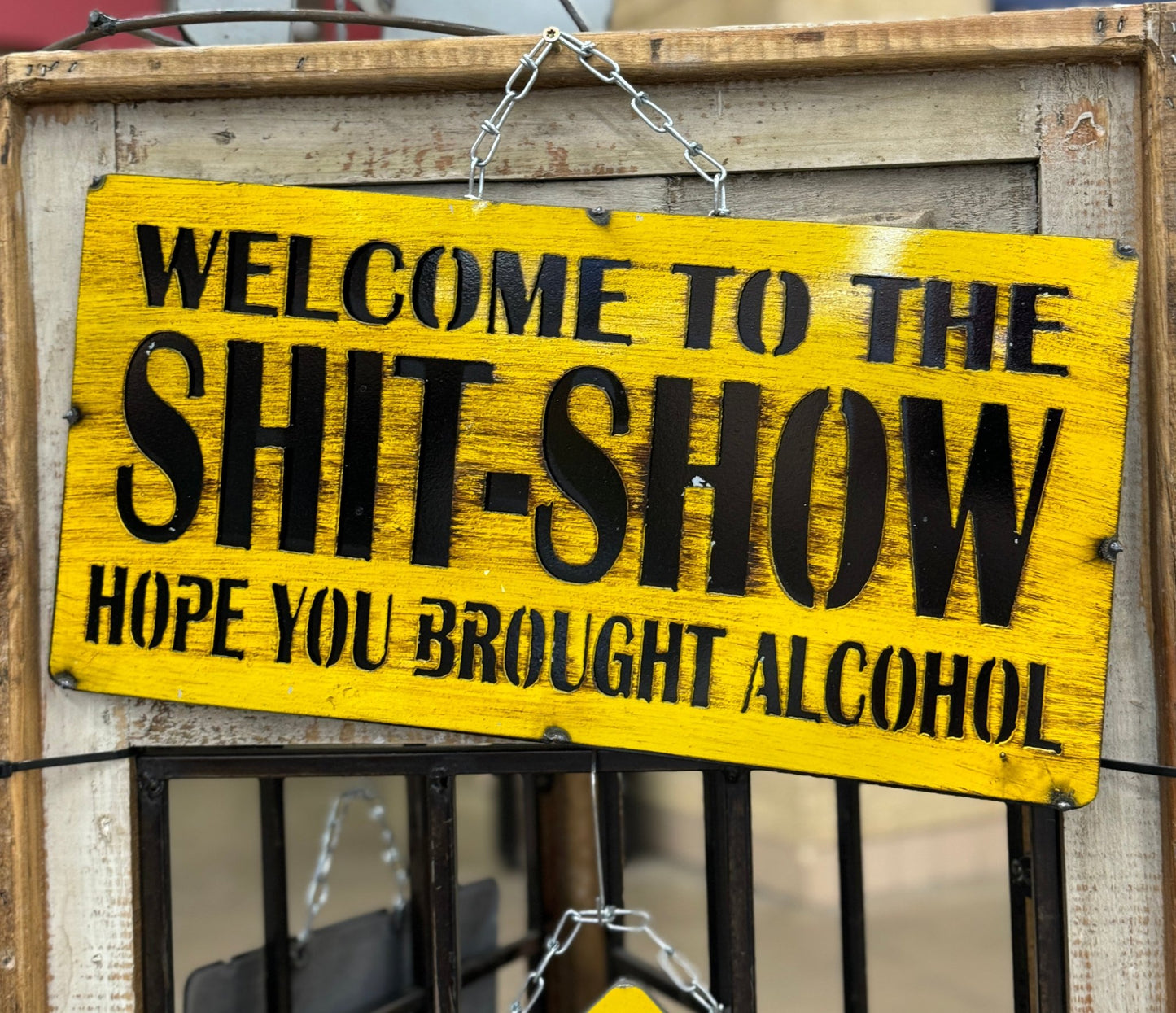 Welcome To The Show Metal Sign - Cowgirls & City Chics