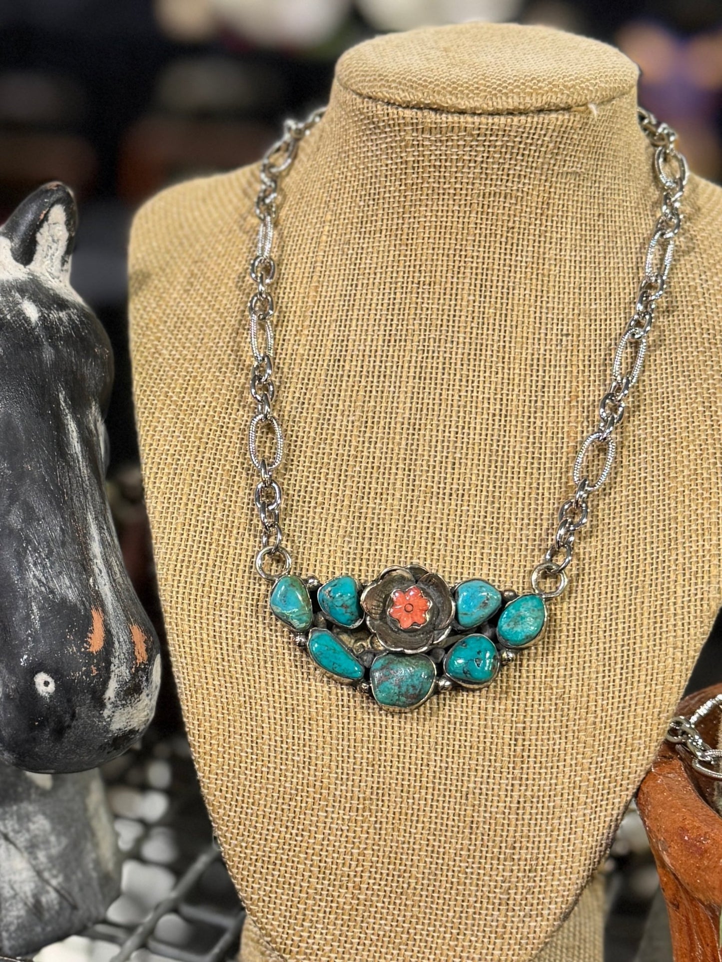 {Wild Flower} Spiny & KIngman Side Necklace - Cowgirls & City Chics