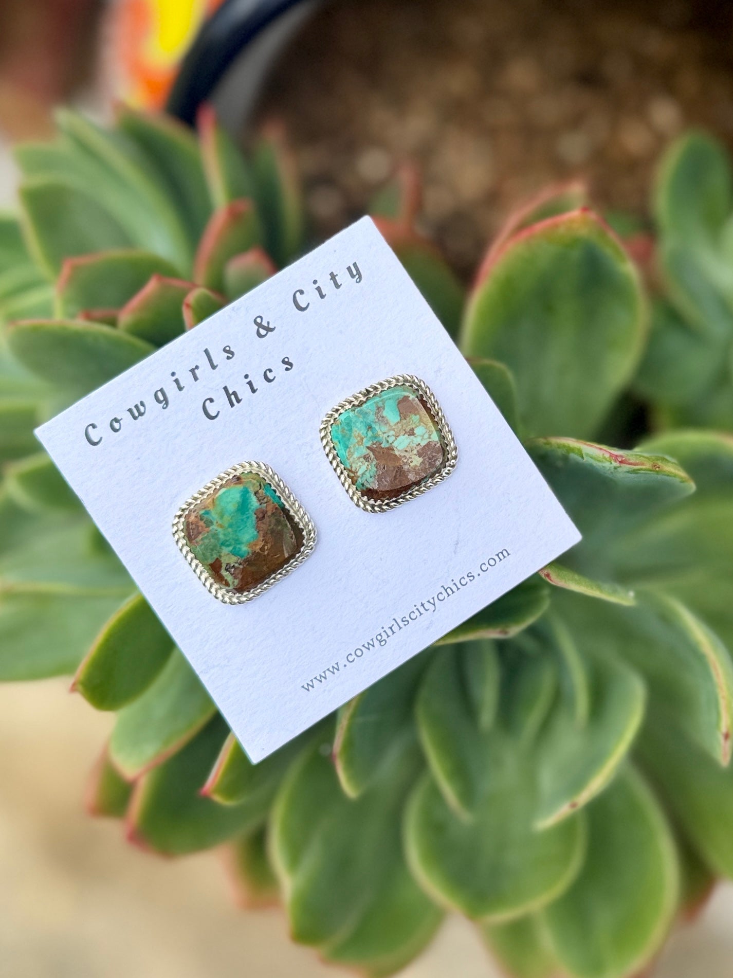 {Wild West} Kingman Square Studs - Cowgirls & City Chics
