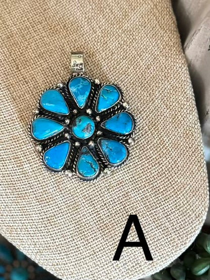 Blue Kingman Cluster Pendent