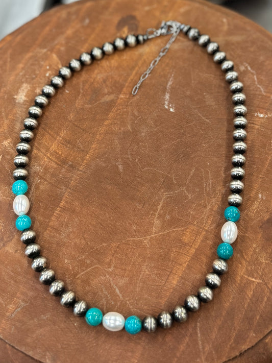 {Pearls & Turquoise} Necklace