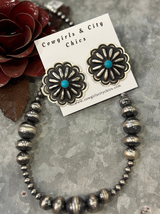 {Odessa} Turquoise Conhco Earrings