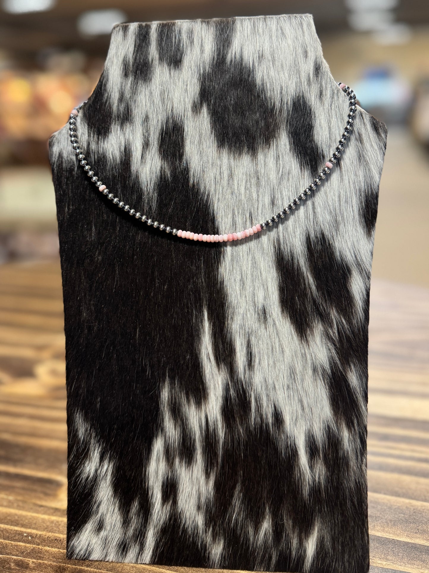 Pink Conch & Silver Navajo Pearl Necklace