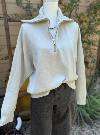 Quarter Zip Collared Sweater