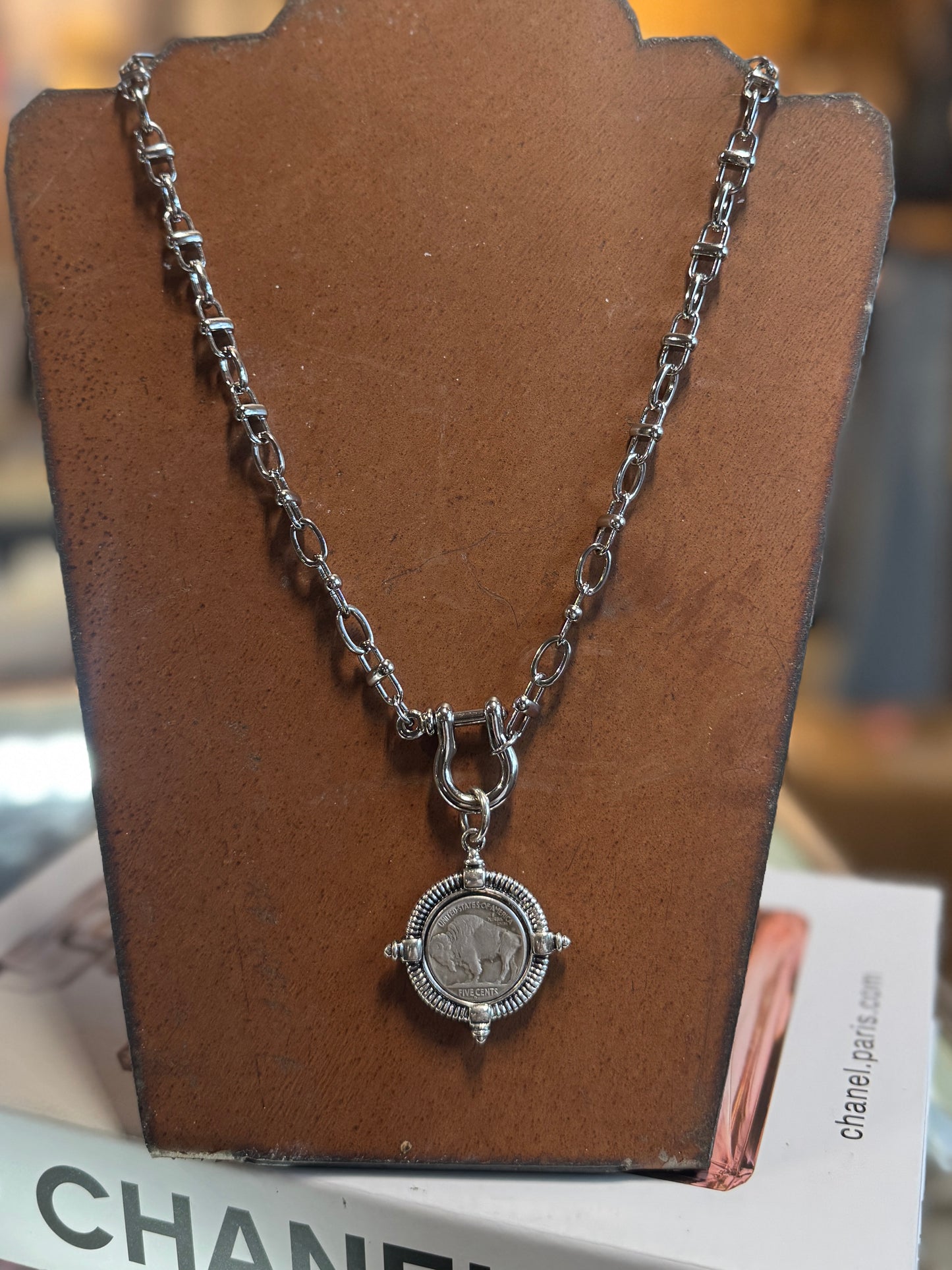 Buffalo Coin Toggle Necklace