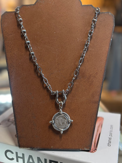 Buffalo Coin Toggle Necklace
