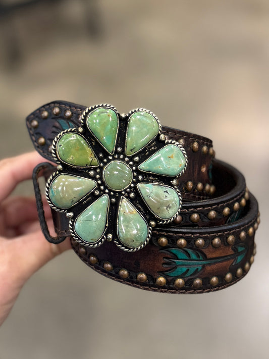 Turquoise Cluster Belt Buckle