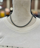 Sterling Silver 4mm Spacer Pearl Necklace