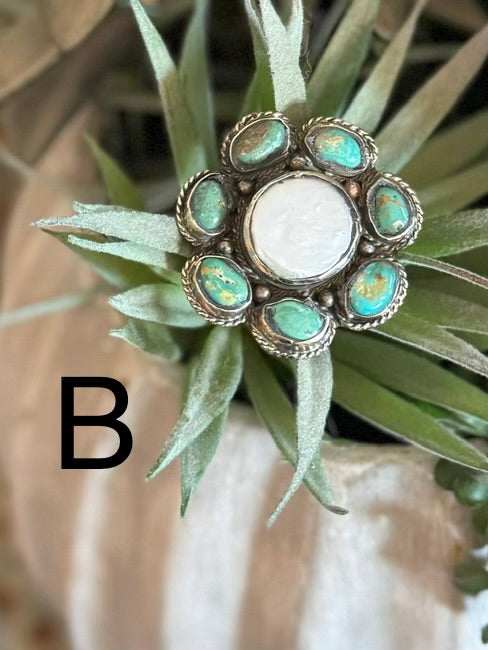 Pearl & Kingman Cluster Ring