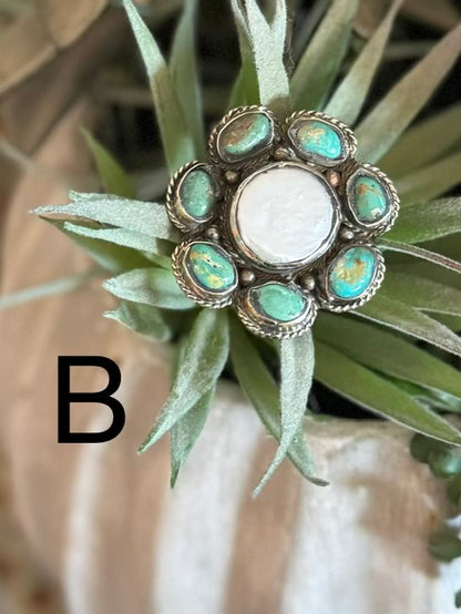 Pearl & Kingman Cluster Ring