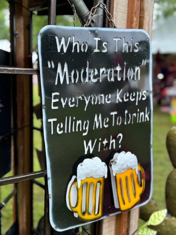 Moderation Drink Sign