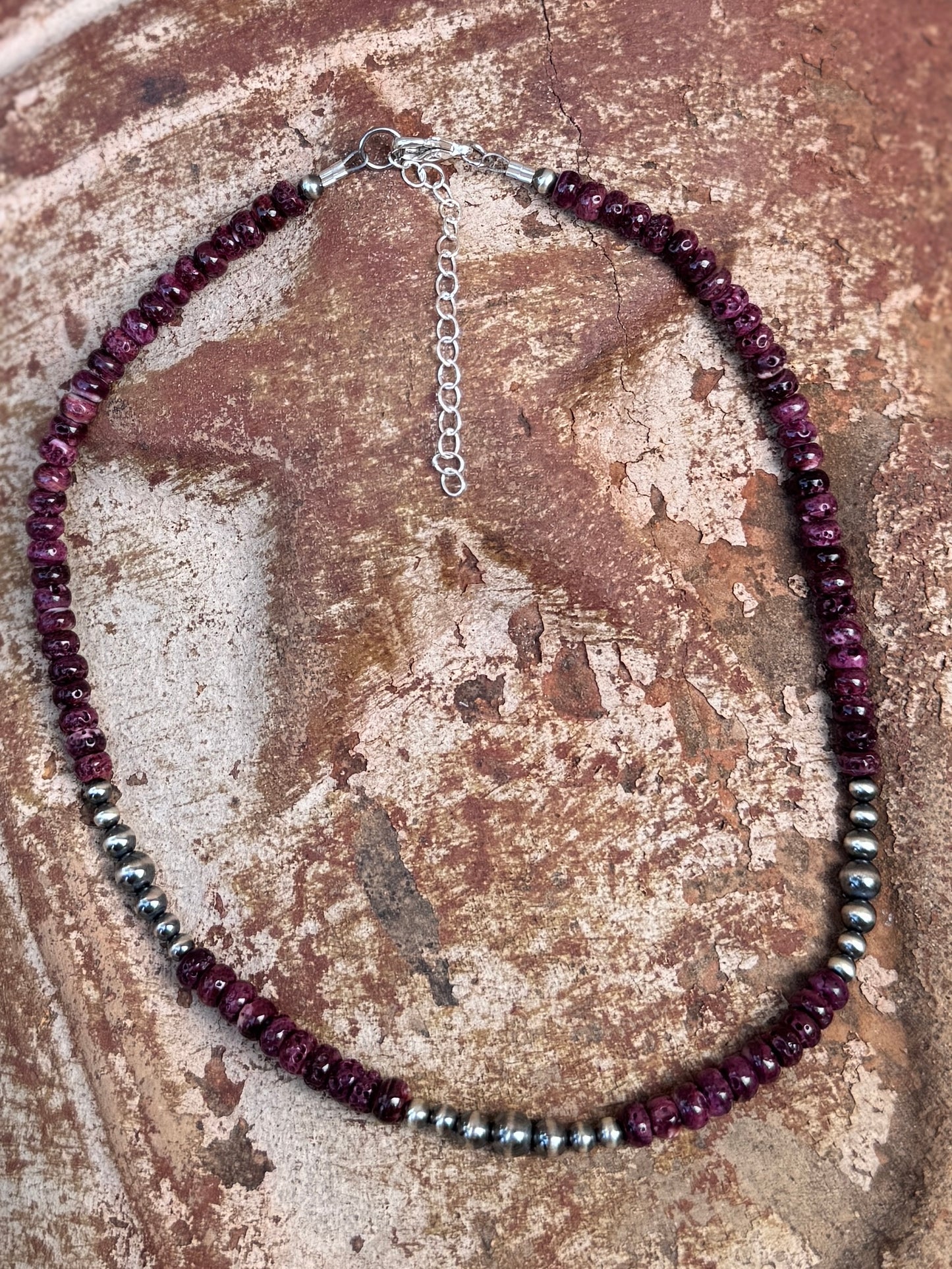 Purple Spiny & Pearl Necklace