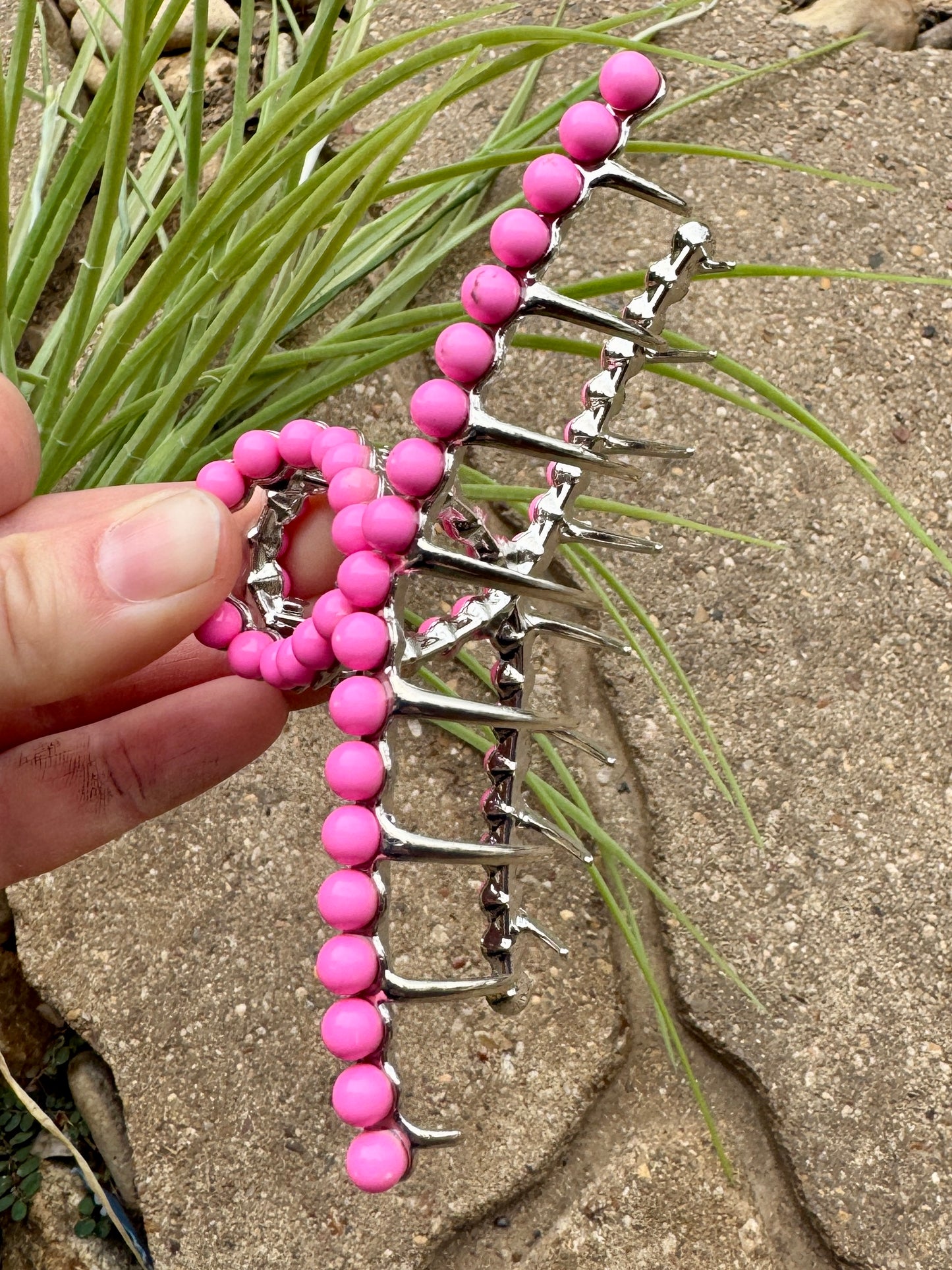 Pink Stone Hair Clip