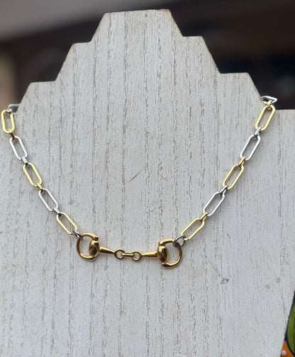 {Roy} Snaffle Two-Tone Necklace