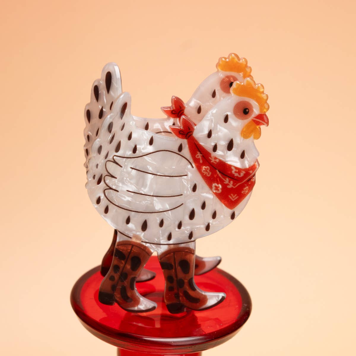 Western Cowboy Chicken Hair Claw Clip