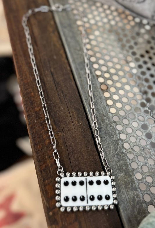 White Domino Necklace
