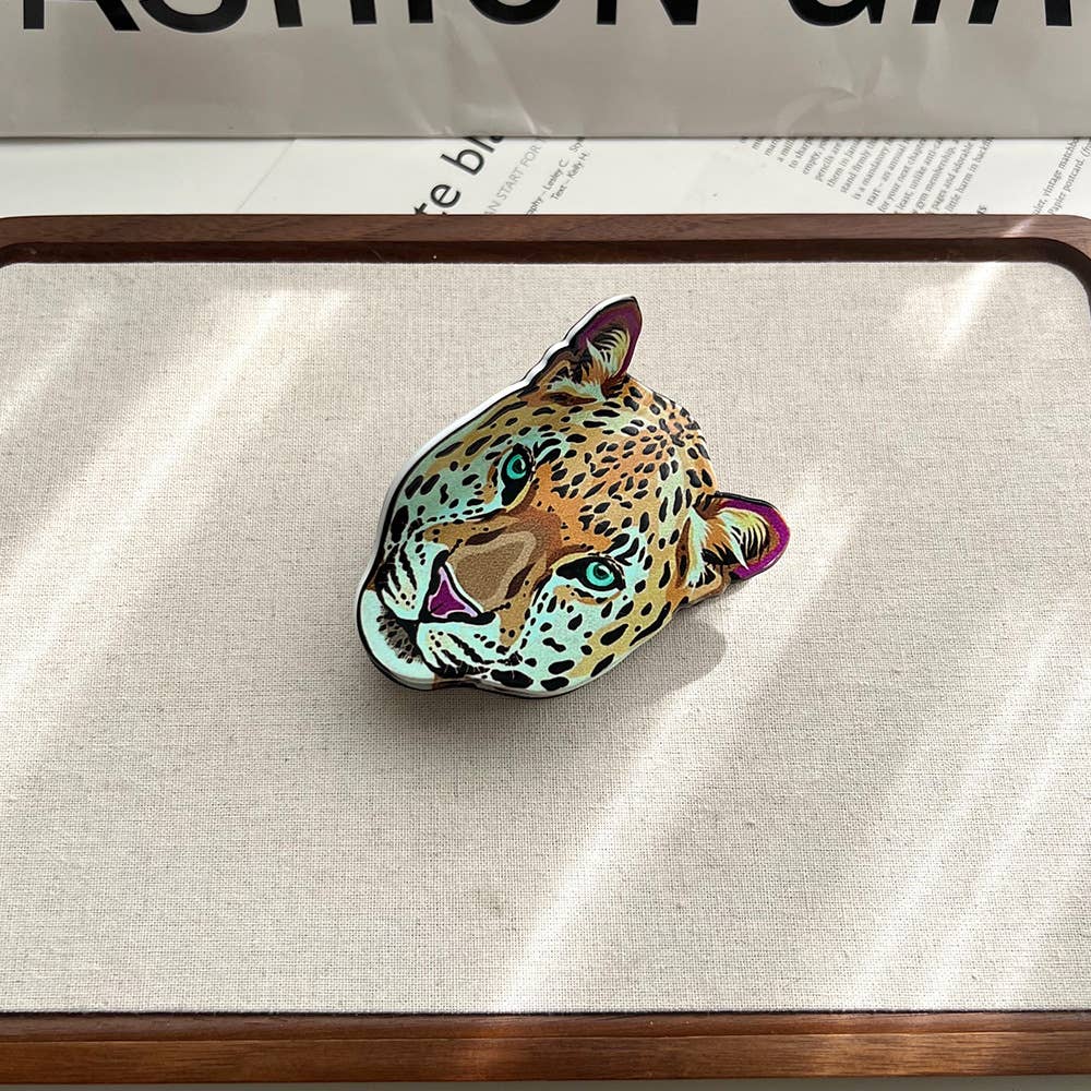 Tiger & Leopard Head Print Hair Claw Wild Animal