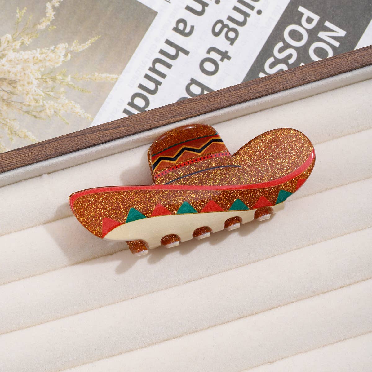 Glitter Sombrero Hair Clip