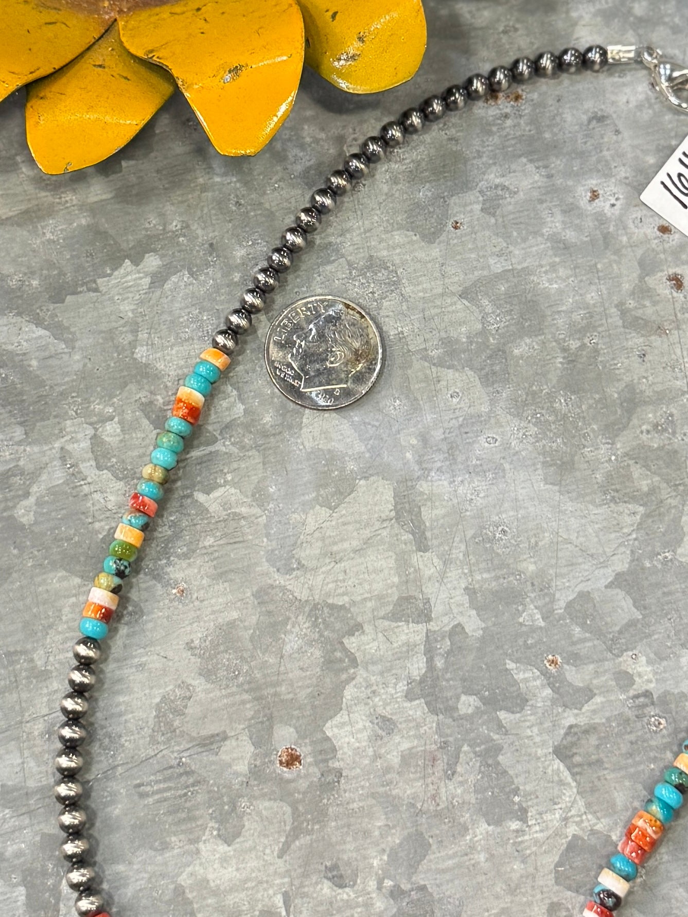 {Austin} Spiny & Kingman Silver Bead Necklace